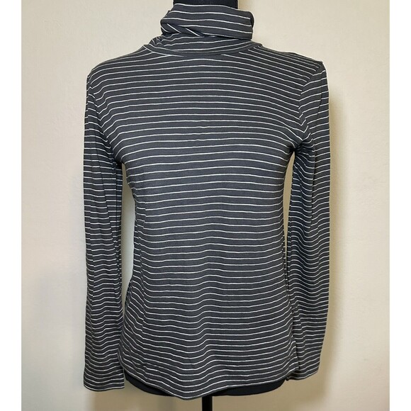 MADEWELL Whisper Cotton Striped Long Sleeve Turtleneck Shirt XS NWT‎ - Picture 1 of 7